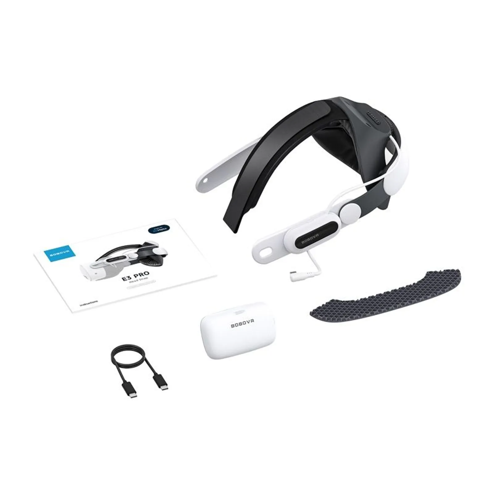 BOBOVR E3 Pro ergonomski naglavni trak z baterijo za Meta Quest 3 / 3S