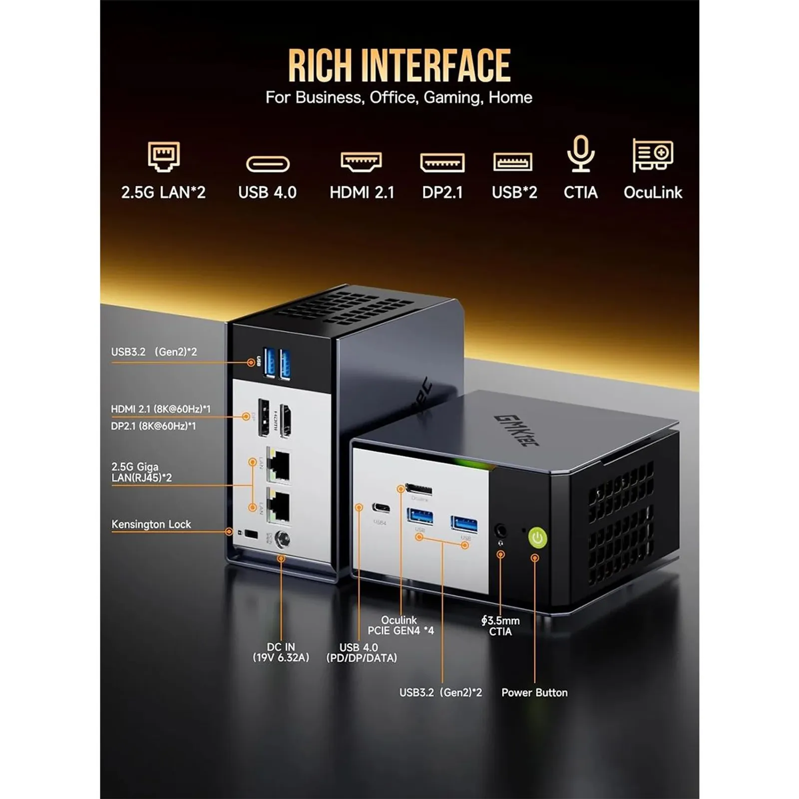 Mini PC GMKtec EVO-X1 AMD Ryzen AI 9 HX 370 - 32GB RAM + 1TB SSD WIN 11 Pro