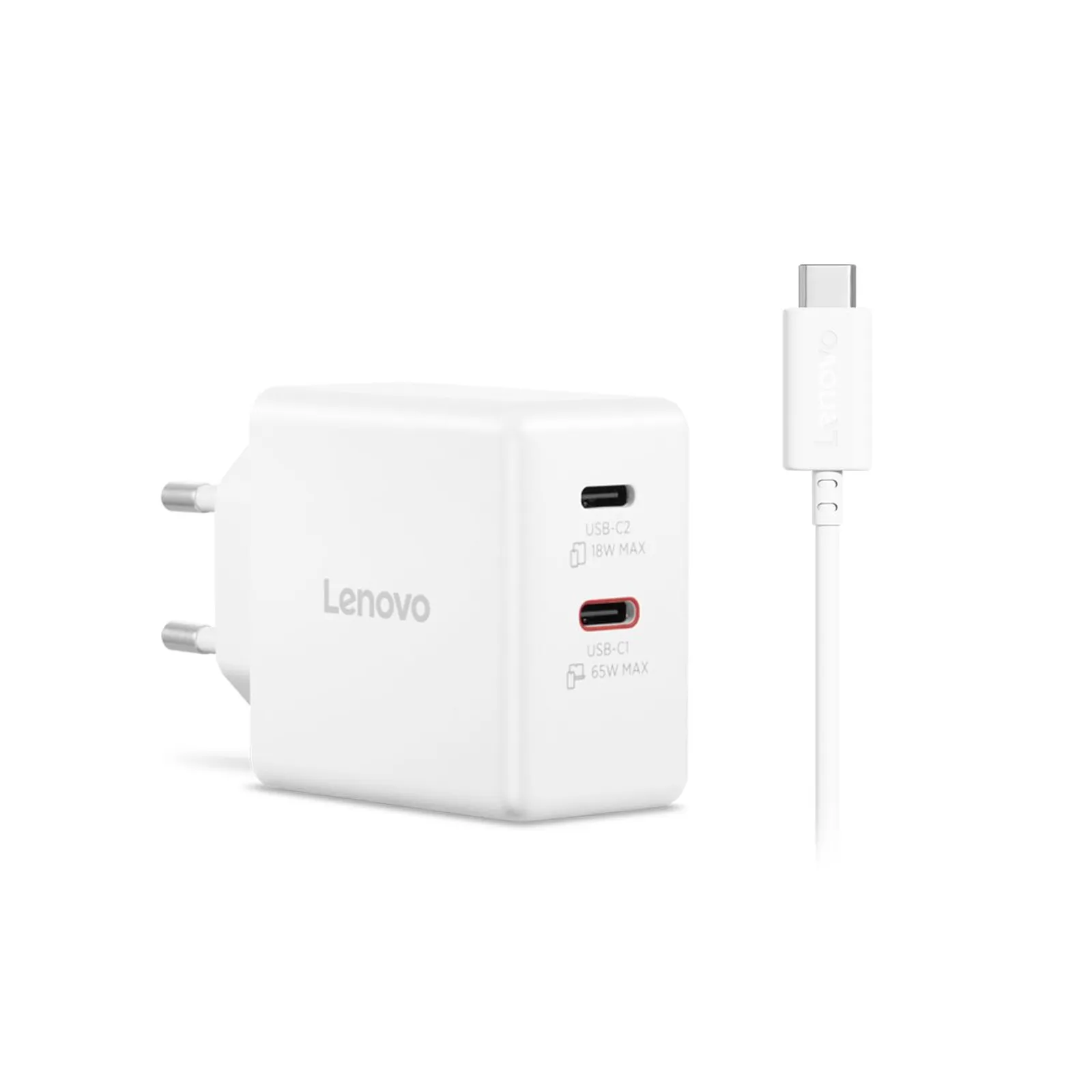 Lenovo Dual USB-C 65W GaN polnilec