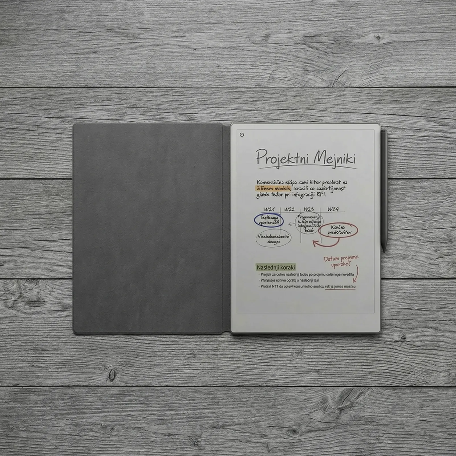 reMarkable Paper Pro + Marker PLUS + Book Folio Polymer weave - Gray