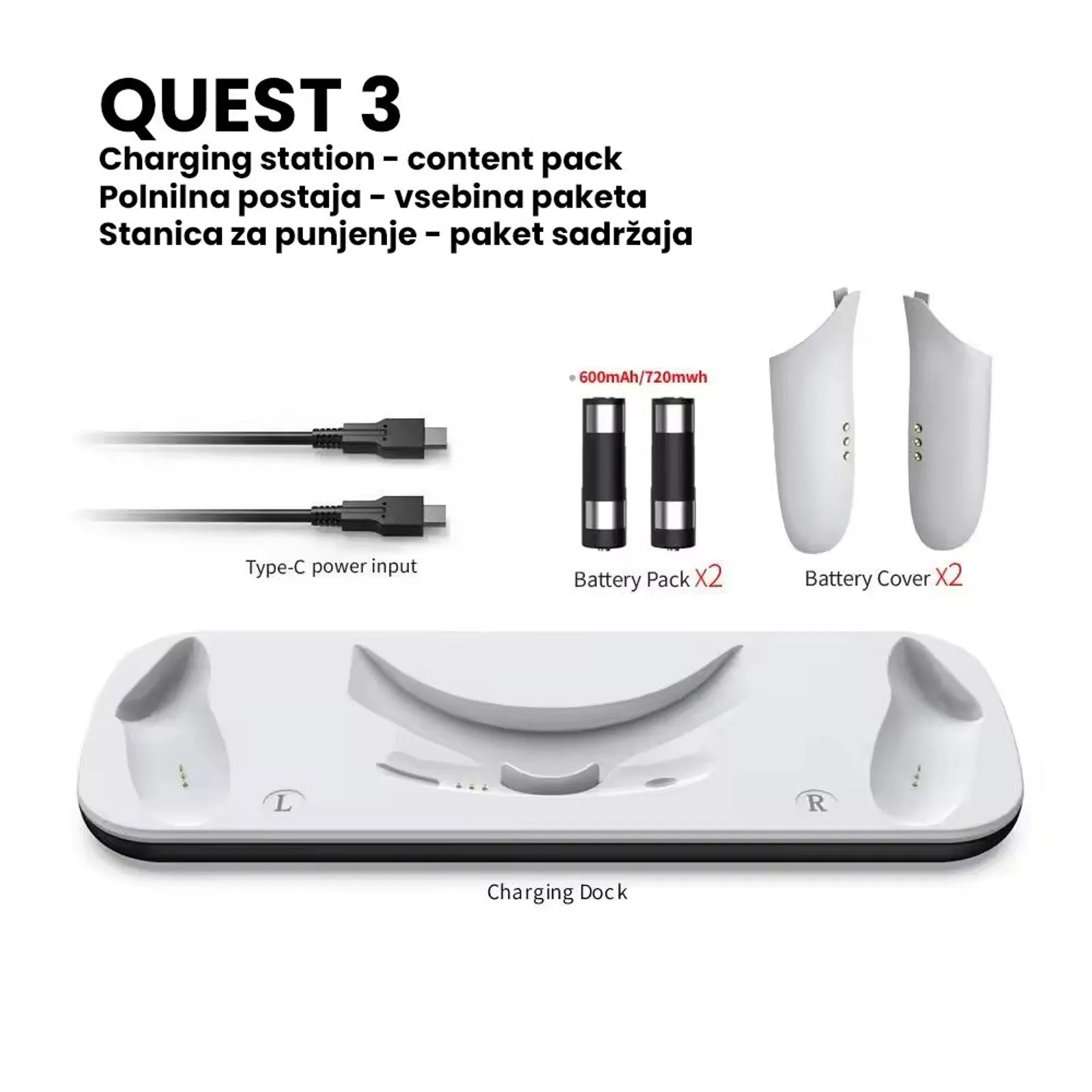 Polnilna postaja za Meta Quest 3