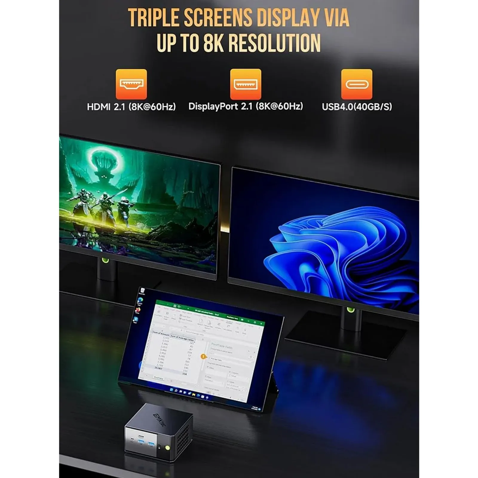 Mini PC GMKtec EVO-X1 AMD Ryzen AI 9 HX 370 - 32GB RAM + 1TB SSD WIN 11 Pro