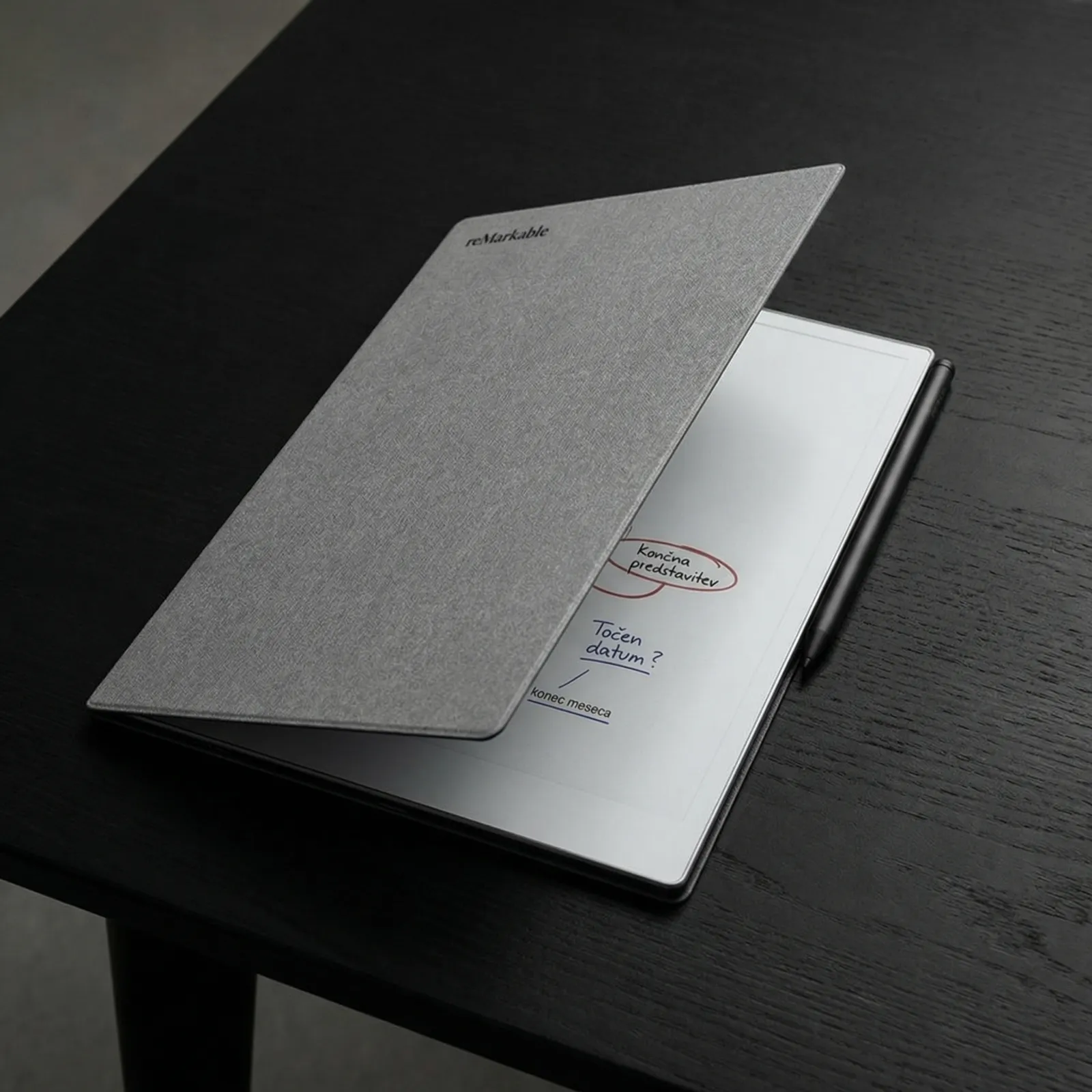 Case reMarkable Paper Pro - Book Folio Polymer weave - Gray