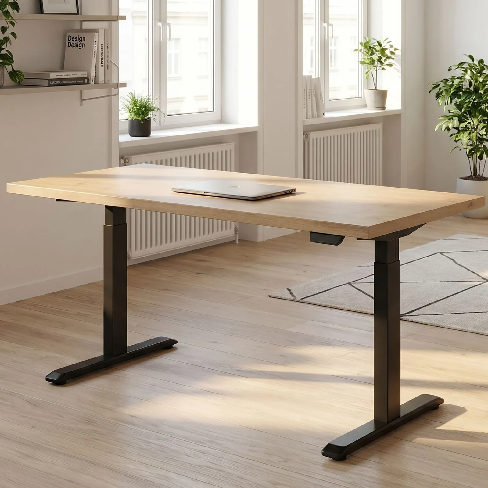 Sit Stand Desk for office Standard V2 Chalet Oak