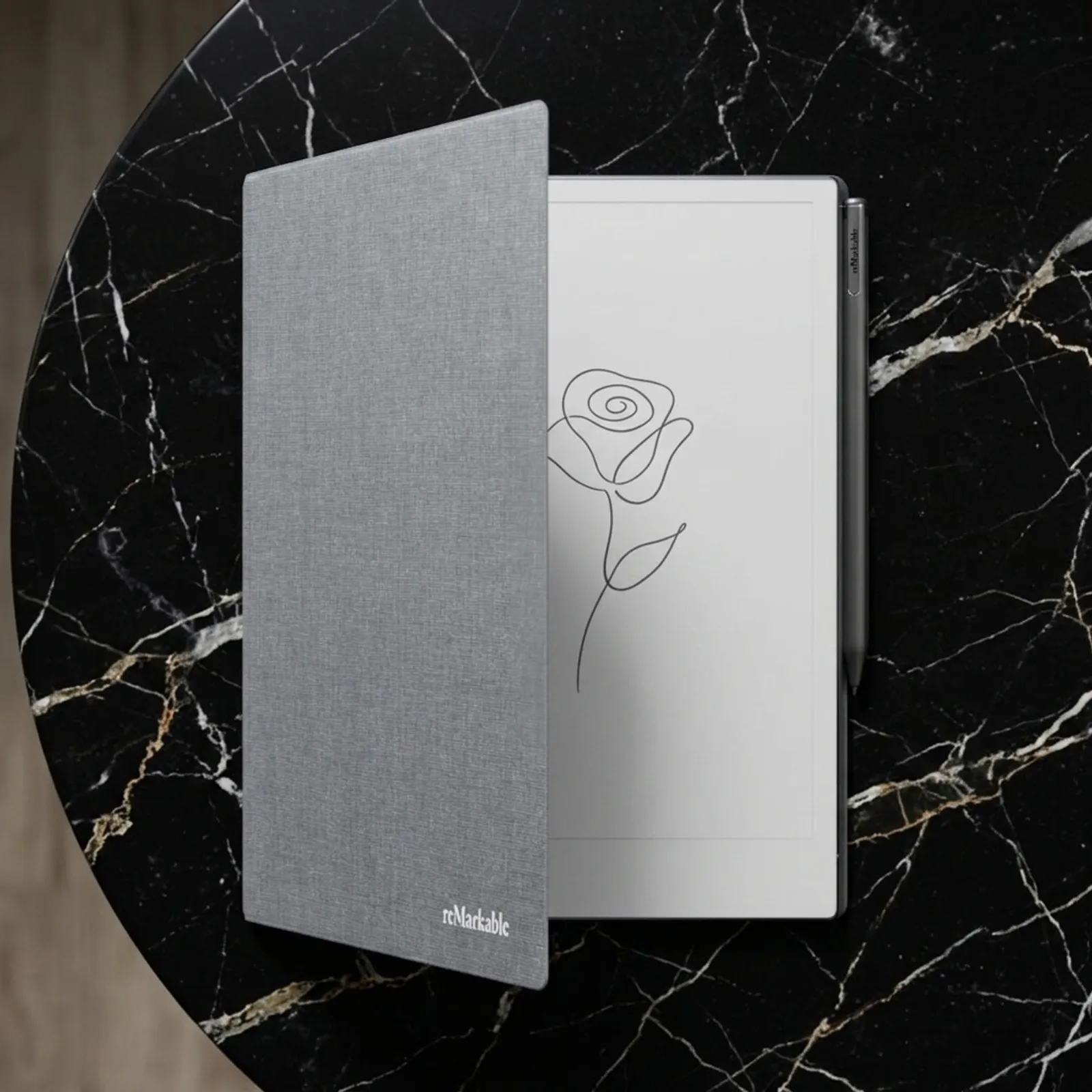 Case reMarkable 2- Book Folio Polymer weave - Grey