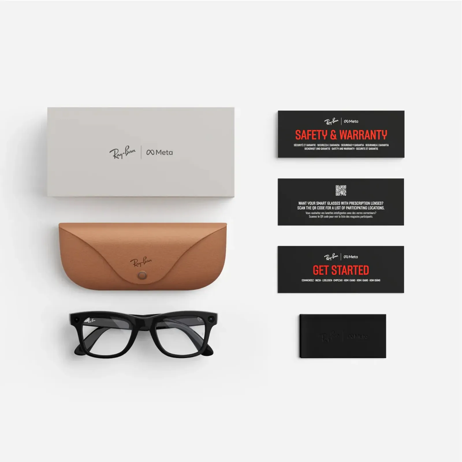 Ray-Ban Meta Wayfarer (Gen 1) Shiny Black, Clear Lenses Large 155/53 (601ST3-53)