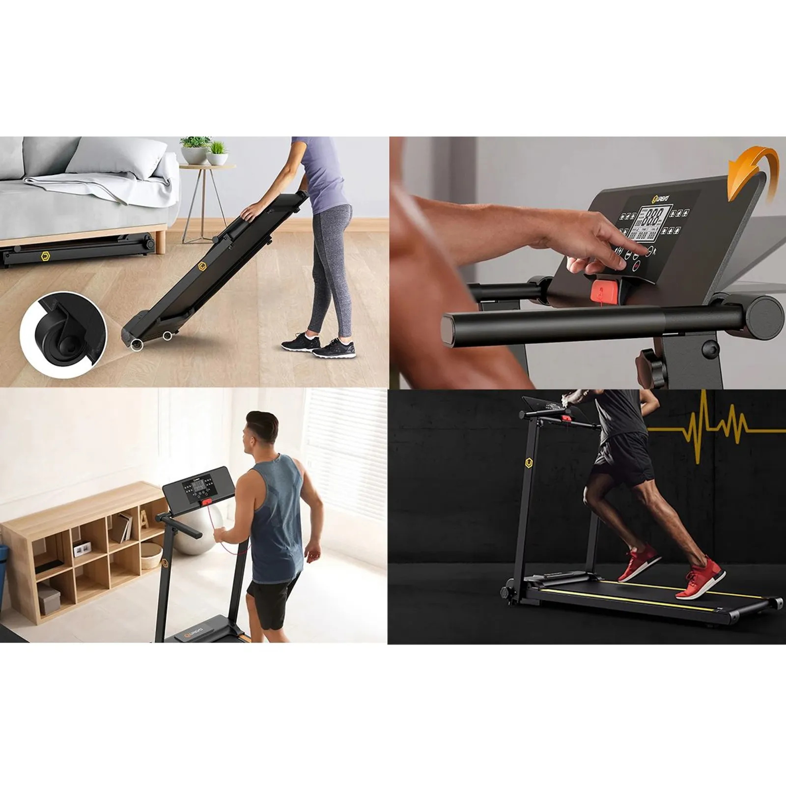 UREVO Foldi Mini electric treadmill (black and orange)