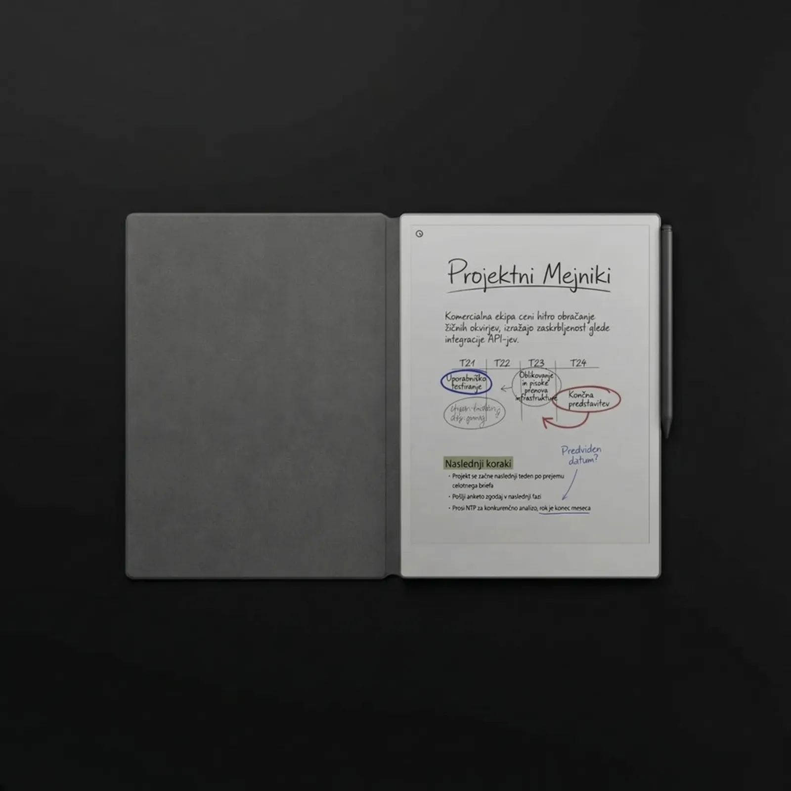 Case reMarkable Paper Pro - Book Folio Polymer weave - Gray