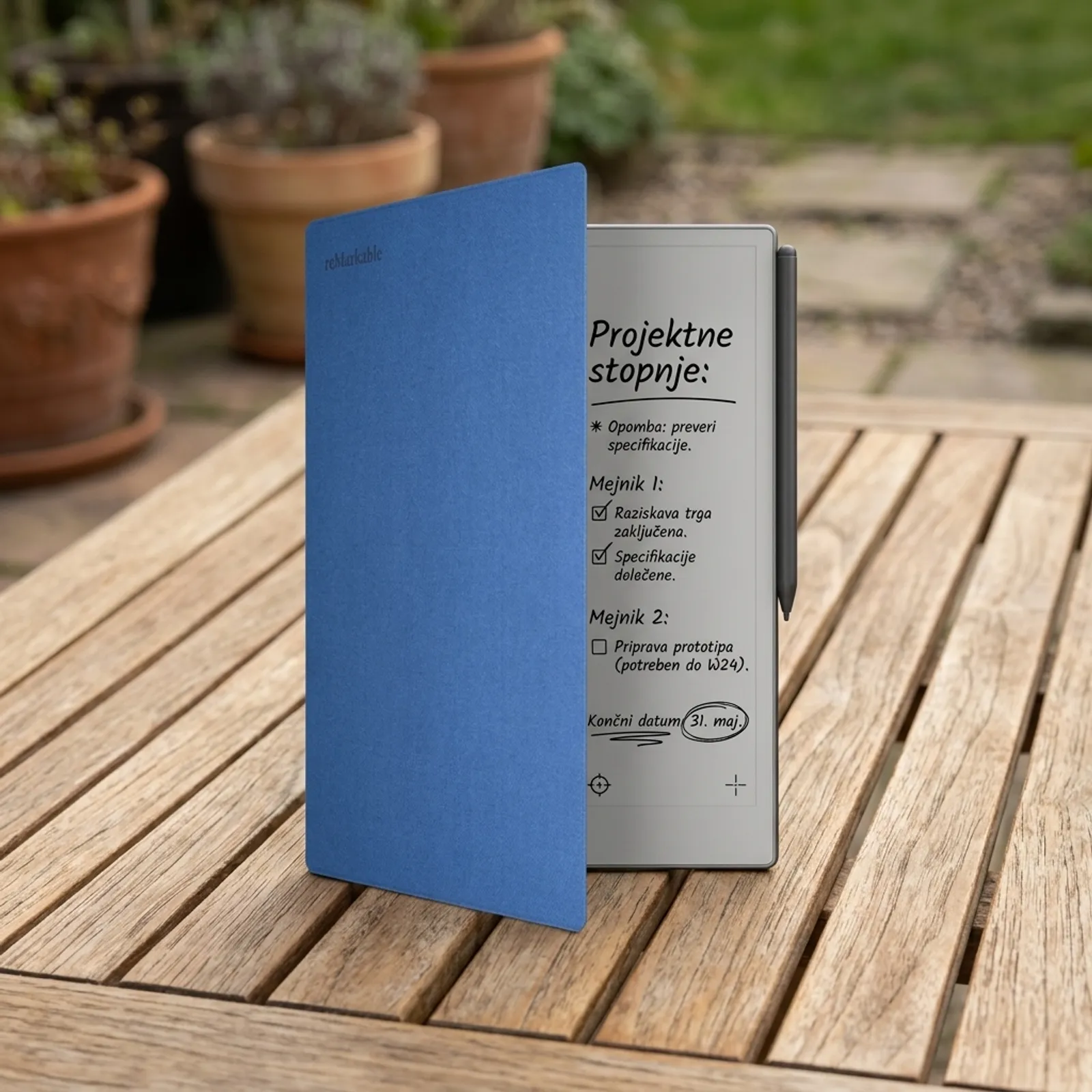 Euti eMarkable Paper Pro - Book Folio Mosaic weave - Cobalt - Plava